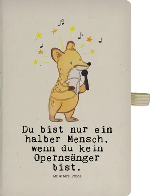 Produktbild von Mr. & Mrs. Panda Notizbuch A5 Opernsänger Herz - Transparent - Geschenk, Adressbuch, Tagebuch, Journal