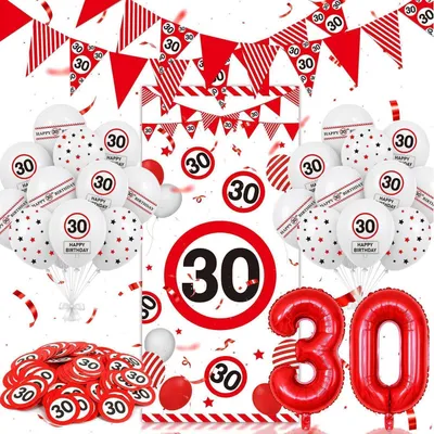 Produktbild von 30. Geburtstag Deko Set Verkehrszeichen für Männer und Frauen