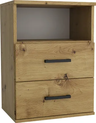 Produktbild von Masseno Nachttisch NOCTA Nachtschrank Beistelltisch für Schlafzimmer 48 x 65,5 x 35 cm Eiche Artisan