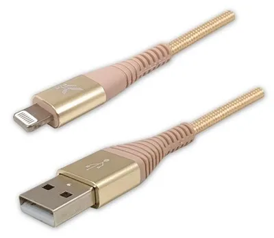 Immagine prodotto di Cavo USB Logo (2.0) USB A maschio - Apple Lightning maschio 1 m MFi oro, 5V/2,4A nylo
