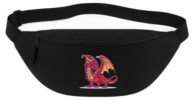 Produktbild von Huuraa Bauchtasche Drache Comic 2,5 Liter Black Polyester Crossbody Bag Geschenkidee