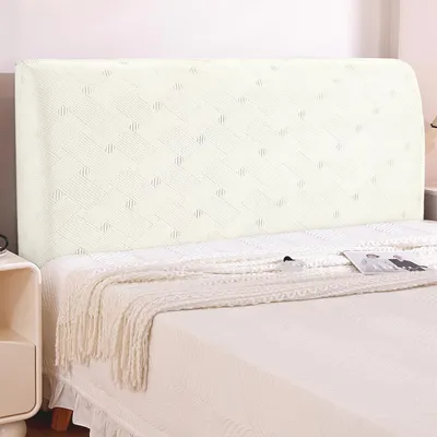 Image de Housse de tête de lit en tissu doux, pour chambre, 90 cm, blanche
