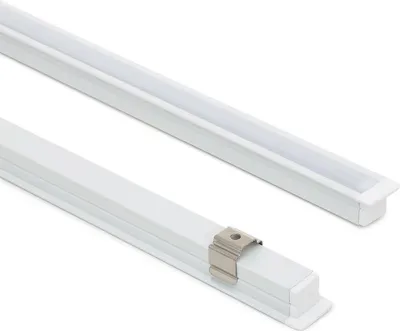 Produktbild von Aluminiumprofil Einbau Schmal für LED Streifen bis 6 mm Weiß 2 m Weiß transluzent