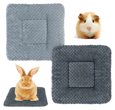 Imagen del producto de Cama de felpa para pequeños animales, 30 x 30 cm, color gris y , ideal para roedores