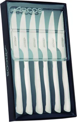 Produktbild von Messerset Lenden  Arcos aus Tisch 378200 Monoblock aus einem Stück Edelstahl, Klinge 11 cm im Geschenkkarton 6 Stück