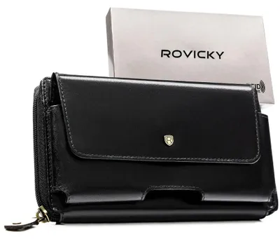 Obrázek produktu pro Rovicky Pánská kožená saszetka černá RFID 18x10 cm