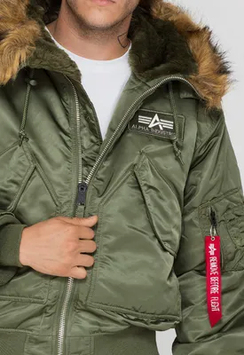 Produktbild von Alpha Industries 45P Hooded Bomberjacke für Herren Sage-Green