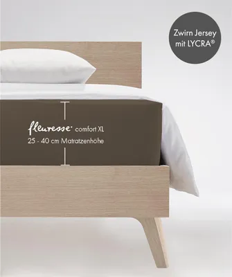 Immagine prodotto di 1119 Lenzuolo matrimoniale Comfort XL in jersey elasticizzato fino a circa 40 cm di altezza del materasso