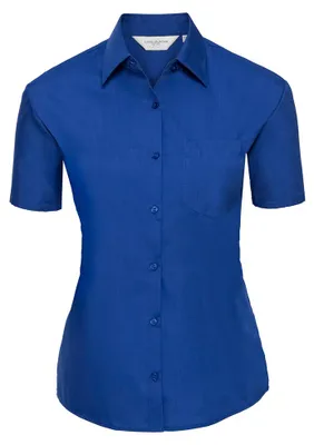 Image de Russell Collection - Chemise "Classic", facile d'entretien, pour femmes, manches courtes, modèle LT4386 (4XL), couleur bleu clair