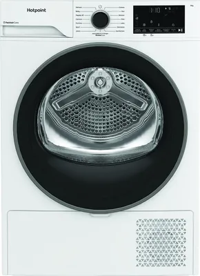Produktbild von Hotpoint HPT 94D BS IT, Freistehend, Frontlader, Wärmepumpe, Weiß, Drehregler, Berührung, Schwarz