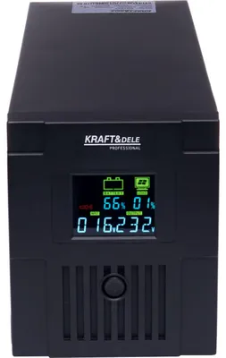 Produktbild von KRAFT&DELE | USV für Computer, 1500VA, LCD, Unterbrechungsfreie Stromversorgung für PC, Line Interactive, AVR, 5 Ausgängen, Maximale Autonomie