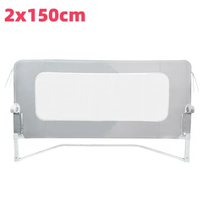 Produktbild von 2x Klappbar Bettgitter Rausfallschutz,150cm Bettschutzgitter,Kinderbettgitter,Rausfallschutz Boxspringbett für Baby & Kleinkinder (Kein Lochen nötig)