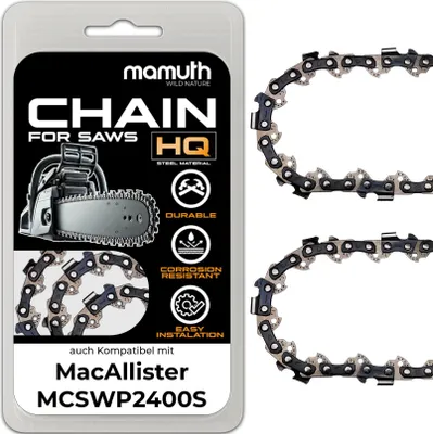 Produktbild von 2x Sägekette Kettensäge 45cm 1,3mm 3/8" 62TG für MacAllister MCSWP2400S