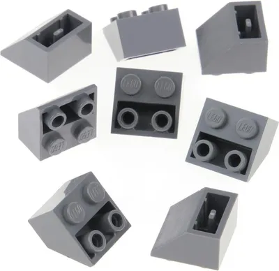 Produktbild von 8x Lego Dachstein 45° 2x2 neu-dunkel grau negativ Dachziegel schräg Stein 3660