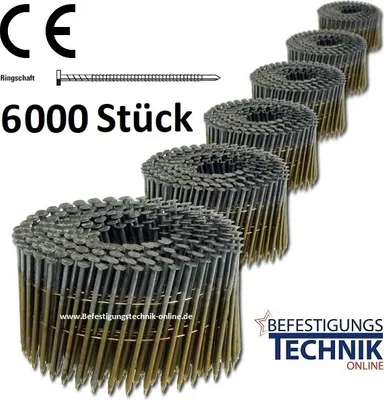 Produktbild von Bostitch Coilnägel Ringschaft Blank 2,80 x 80mm 6000 St. 15° ( F280R80Q )
