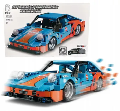 Produktbild von Klemmbausteine Sportwagen mit Rückziehmotor, 538 Teile – Bausteine Auto Bausatz, Rennwagen Modell zum Bauen, Pull-Back, 10231