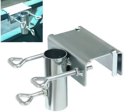 Produktbild von Metallene Balkonhalterung, für Balkonrelinge, Terrassenränder und Tischleuchten.