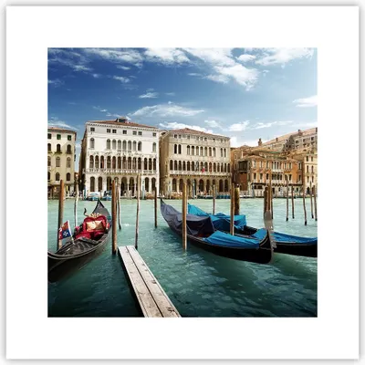 Produktbild von Poster - Poster ohne Rahmen - Architektur venedig italien gondel - 30x30 cm - Wand Bild - Wanddeko - Wandbilder - Kunstposter - Wandposter - Bilder - Kunstdruck - Wandbild - P2XAC30x30-2705