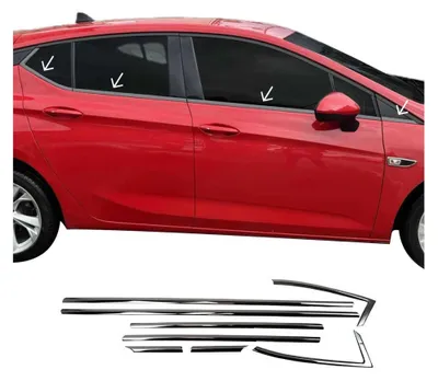 Obrázek produktu pro Okenní lišty pro Opel Astra K hatchback nerezová ocel tmavá 8ks