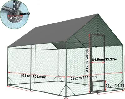 Zdjęcie produktu dla Metalowy kurnik, przestronny dla 20 kurczaków, trwała żelazna konstrukcja, bardzo duży