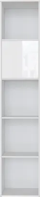 Produktbild von SMARTBett Standregal, Würfelregal  für Wohnzimmer, Kinderzimmer, Schlafzimmer und Büro |  Regal Weiss + 1 Tür Weiss Hochglanz