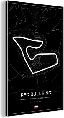 Obrázok produktu pre Nástenná dekorácia Kovový kovový obraz Wall Art 40x60cm F1 - pretekárska trať - Red Bull Ring - Rakúsko - okruh - čierna Muchowow Hliníkové obrazy