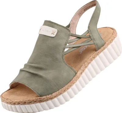 Produktbild von Rieker Damen-Sandalette Schilf-Grün-Weiß, Farbe:grün, EU Größe:39