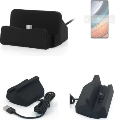Produktbild von K-S-Trade Docking-Station kompatibel mit Xiaomi Redmi K40S Ladestation Dock Ladegerät Docking Station Tischständer Ständer inkl. USB Typ C Kabel