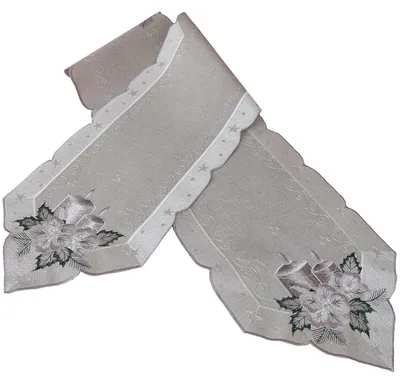 Immagine prodotto di Runner da tavola OLIVIA Candles Christmas in poliestere grigio chiaro 25 x 160 cm