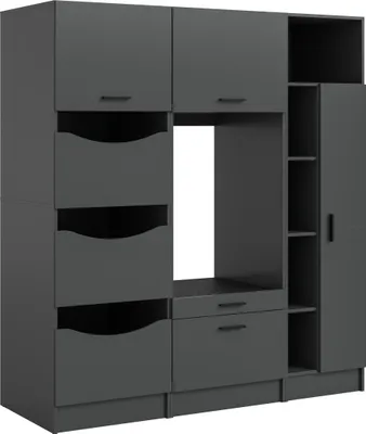 Produktbild von Waschmaschinenumbauschrank >Free< in Anthrazit - 176x195x68cm (BxHxT)