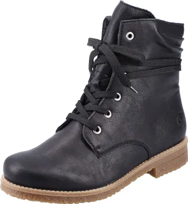 Produktbild von Rieker Damen Stiefelette Schnürboot flach Reißverschluss 73514, Größe:38 EU, Farbe:Schwarz