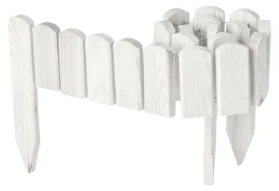 Produktbild von Garronda Beeteinfassung Holz Rollzaun Gartenzaun imprägniert Flexibler Rollborder Rasenkante Länge: 100 cm (Weiß, Höhe: 10 cm)
