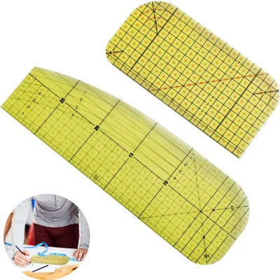 Produktbild von Bügellineal Hitzebeständig, Hot Ironing Ruler, Heißbügellineal Patch, Heißes Lineal, Hot Ironing Lineal Patchwork Schneiderhandwerk, zum Aufbügeln, Basteln, Messen, DIY, Tragbar