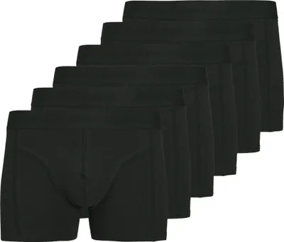 Produktbild von JACK&JONES Herren Boxershorts, 6er Pack - JACORDINARY TRUNKS 6 PACK, Baumwoll-Stretch, einfarbig Schwarz S