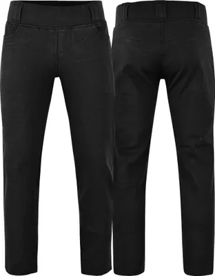 Produktbild von Damen Motorrad Leggings Hose Motorradhose Kurzgrößen Hosen Gefüttert Aramid-Stoff mit Abnehmbarer protektoren, Farbe:Schwarz, Jeansgröße:W28 / L28