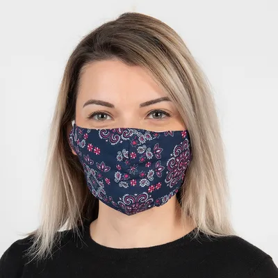 Produktbild von Clayre & Eef Waschbare Maske 13x26 cm Blau Baumwolle