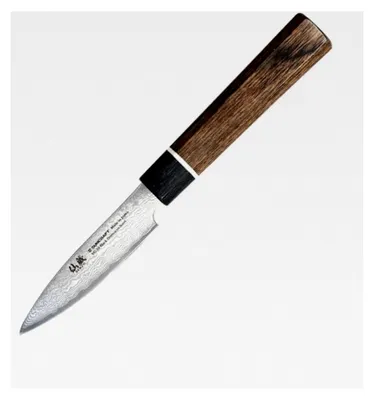 Produktbild von VG-10 Damast Schälmesser - Kern aus japanischem VG-10 Stahl zwischen 66 Schichten aus 2 rostfreien Damaststählen, ergonomischer Griff, Klinge 80 mm