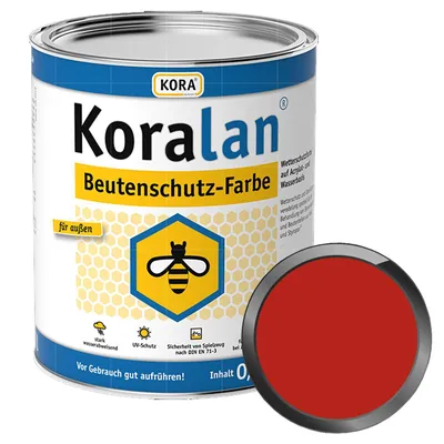 Produktbild von KORA Koralan Beutenschutz-Farbe 0.75 Liter (ROT) Wetterschutzfarbe für Bienenkästen