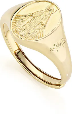 Immagine prodotto di Anelli Anello con sigillo Amen Oro Regolabile Collezione Miracolosa - donna