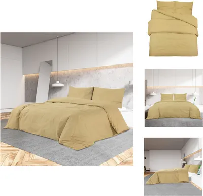 Produktbild von vidaXL Bettwäsche-Set Taupe 135x200 cm Leichte Mikrofaser -  Bettbezüge