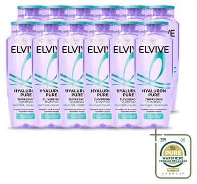 Produktbild von 12 x L'Oréal Paris Elvive Hyaluron Pure Shampoo - 250 ml - Vorratspackung - 12 Stücke