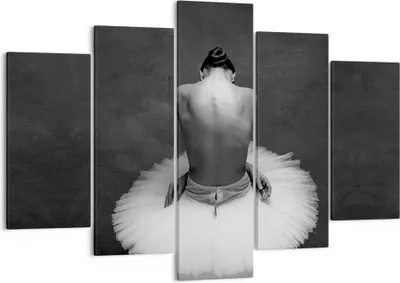 Produktbild von Bild auf Leinwand - Leinwandbild - 5 Teile - Ballerina Rücken Stück - 150x100cm - Wand Bild - Wanddeko - Wandbilder - Leinwanddruck - Bilder - Wanddekoration - Leinwand bilder - EA150x100-4729