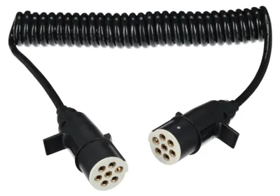 Obrázok produktu pre Prepojovací špirálový kábel 7pin typ S TRAILER CABLE 10, plastová zástrčka, 24V, 3,5 m