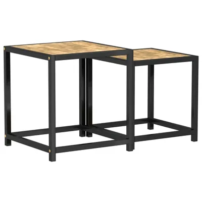 Produktbild von vidaXL Beistelltische 2 Stk. MDF Schwarz und Gelb