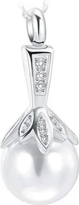 Produktbild von Luxe Aschenbecher-Halskette (55 cm) für Asche, Haare oder Parfum - Gedenkschmuck mit Asfüllhilfe und Aufbewahrungstasche