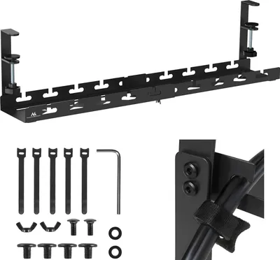 Produktbild von Maclean Untertisch-Kabelorganisation Tragfähigkeit 5kg max. 728mm schwarz MC-103 B