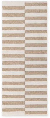 Produktbild von Hanse Home Wollteppich Vika, Handgewebt, Streifen, Natürlich, Beige Natur Weiß