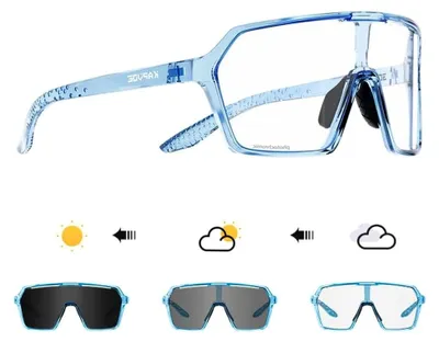Produktbild von Selbsttönende Fahrradbrille für Herren und Damen, photochrome Sportsonnenbrille mit TR90 Rahmen für Radfahren und MTB, UV400 Schutz