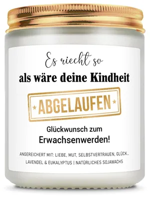 Produktbild von Duftkerze mit Spruch - Dekorative Raumkerze - Wohnaccessoire - 1 Stück