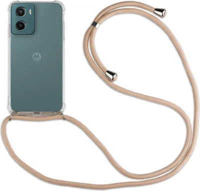 Produktbild von Handykett für Motorola Moto G55 Hülle mit Kordel Handyhülle mit Band in Beige